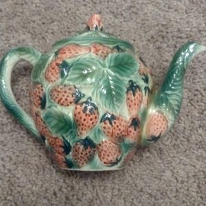 Majolica style tea pot.